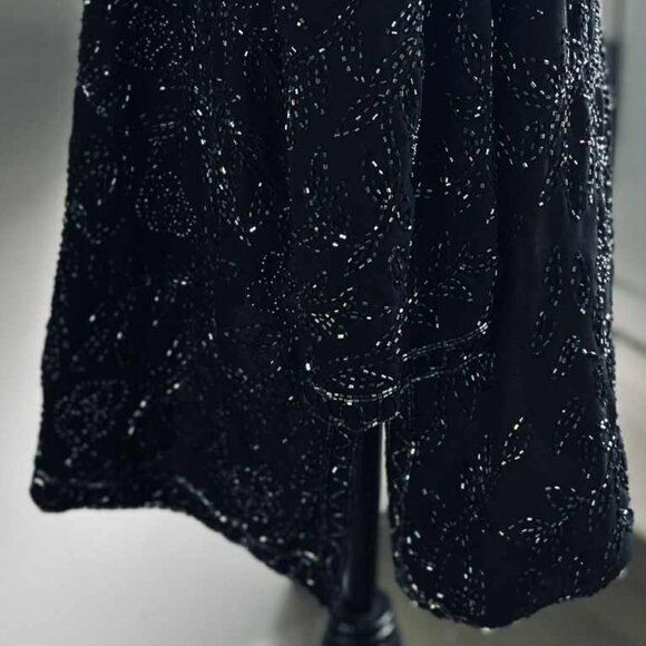Milano Black & Iridescent Botanical Hand-Beaded Evening Jacket – US 2X - Picture 9 of 15